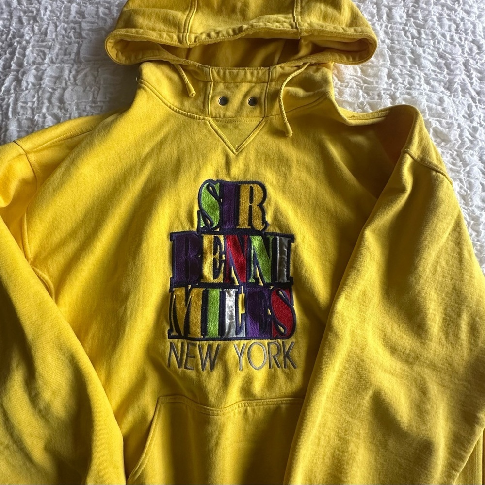 Sir Benni Miles Vintage Y2K Hip Hop Hoodie Yellow XL - Picture 3 of 16